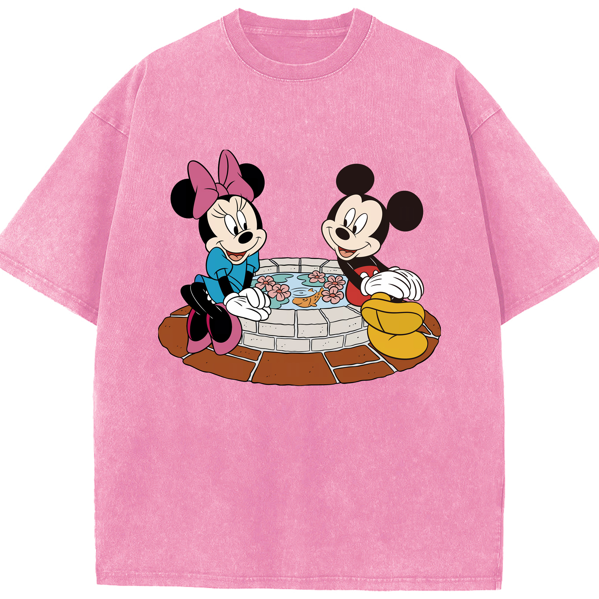 （画像用） ミッキーマウス Mickey Mouse 綿100% ヴィンテージ風 半袖Tシャツ（フロントプリント）
